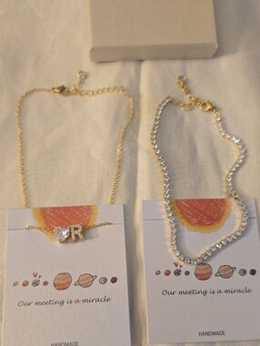 2 Heart & Initial "R" Anklet & Gold Tennis Bracelet/ Anklet - New
